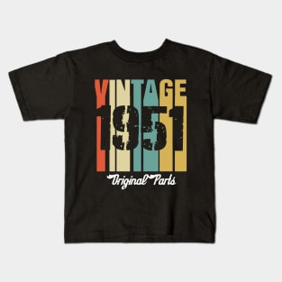 Vintage 1951 Original Parts Retro Vintage Birthday Gifts 69s Kids T-Shirt